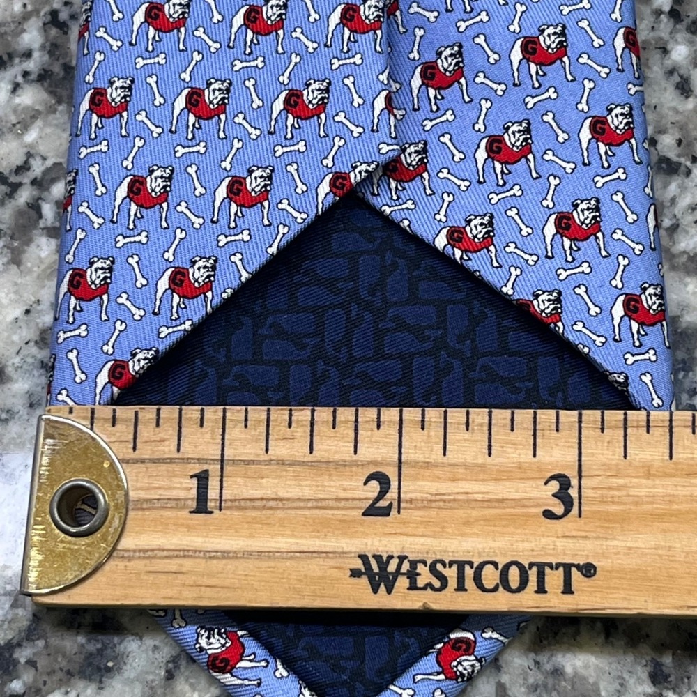 Vineyard Vines Tie Mens Blue Silk Georgia Bulldogs Custom Collection 58x3.5 - Picture 11 of 11